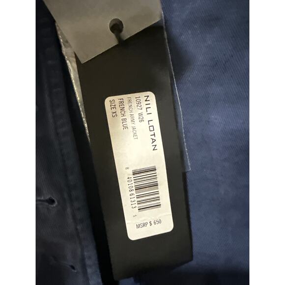 Nili Lotan French Army Appliquéd Cotton Linen Blend Twill Jacket Size XS - Picture 8 of 8